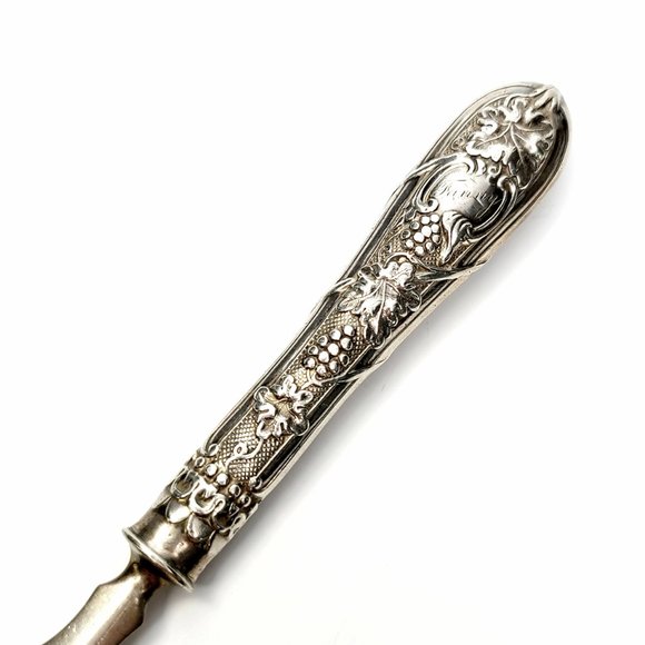 Antique Albert Coles Coin Silver Fork Spoon Knife Set with Box #8495 - Picture 4 of 9